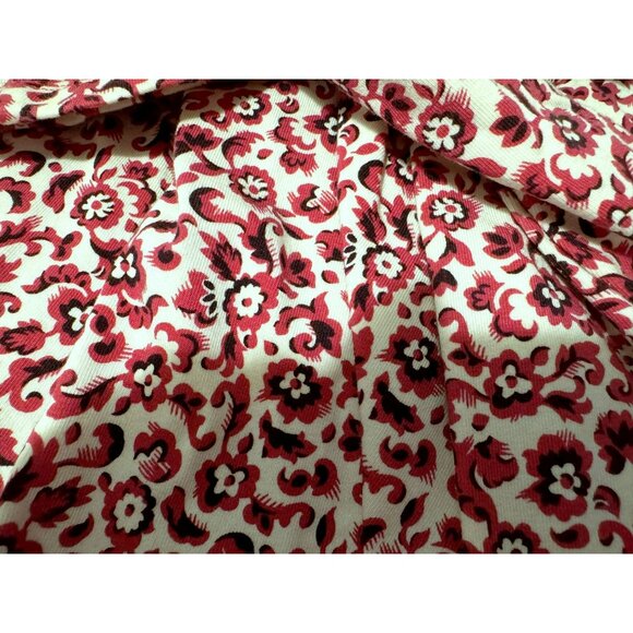 Land's End Red & White Mini Floral Print Twist Front Midi Dress Sz XS (2-4) - Picture 5 of 6